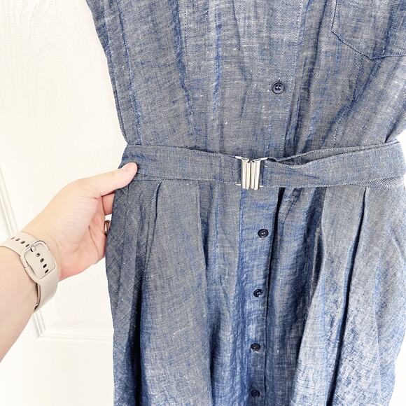 Theory Jalysis Sleeve Less Shirt Dress in Tierra Wash - Picture 4 of 8